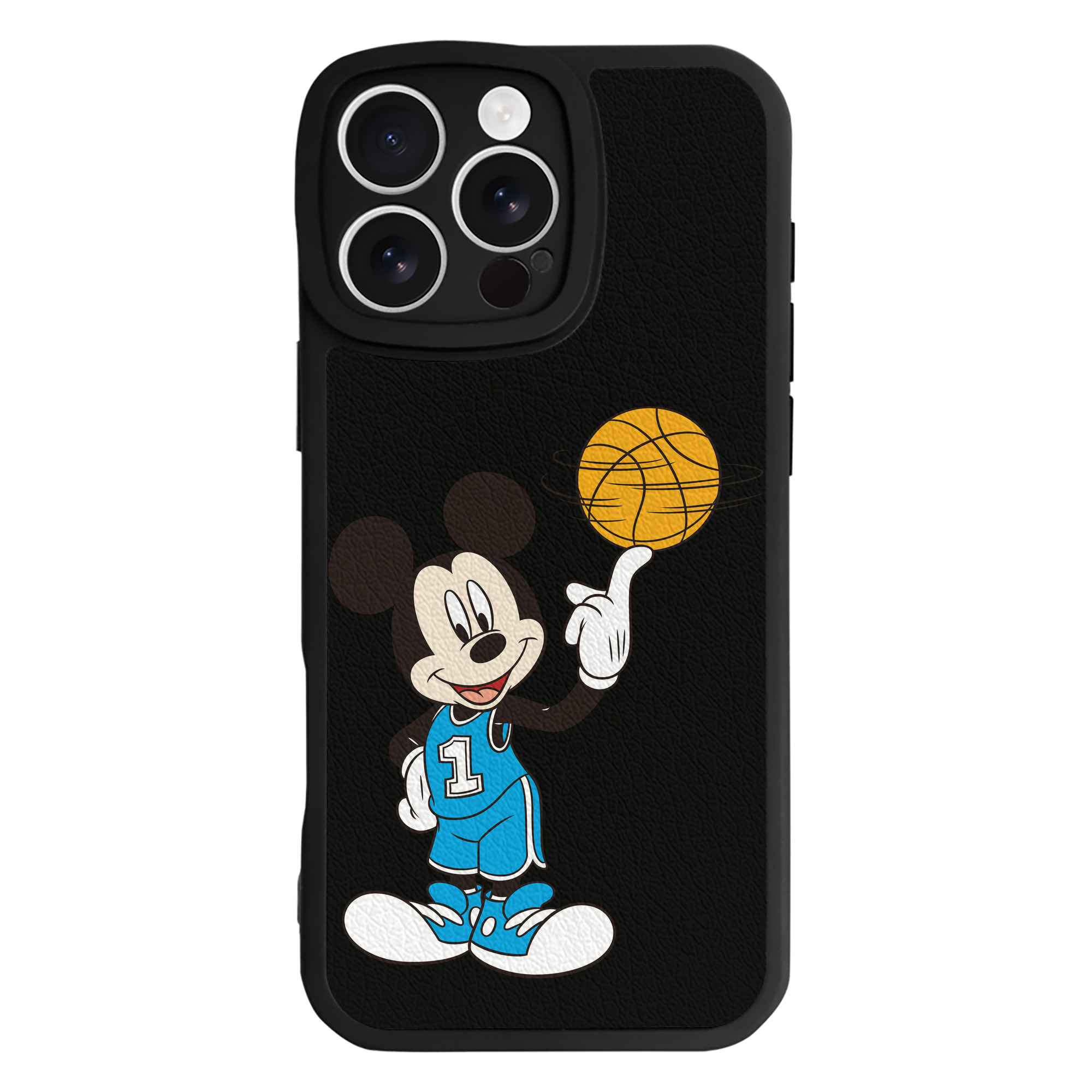 （画像用） ミッキーマウス Mickey Mouse 【iPhone 16シリーズ対応】シリコンスマホケース（レザー調） 材質：シリコン
